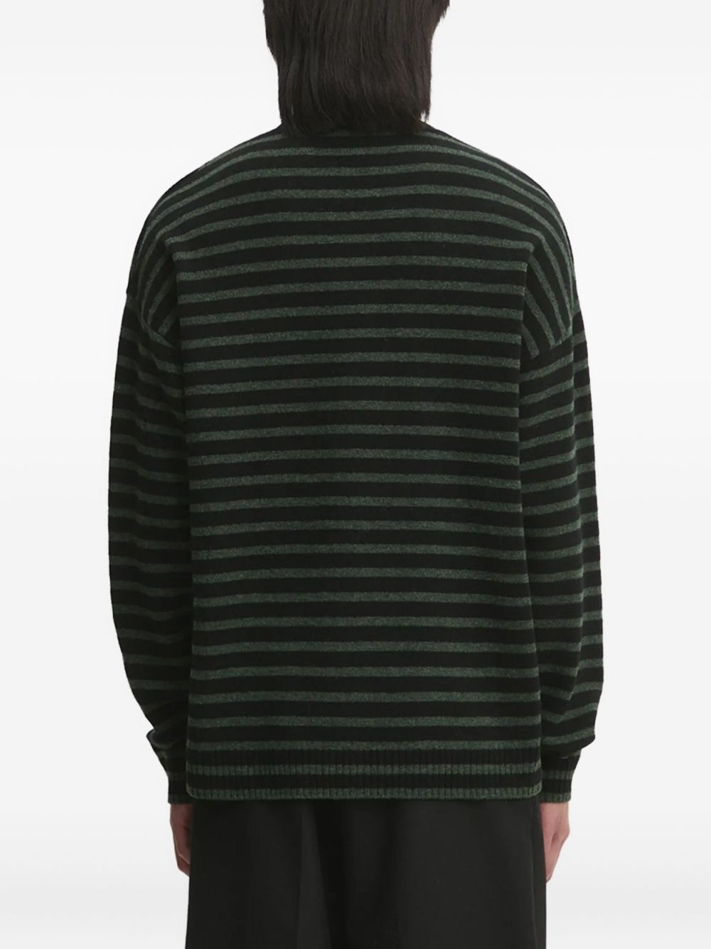 striped logo-patch jumper - 4