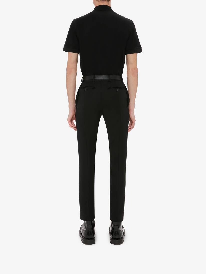 Selvedge Logo Tape Polo in Black - 4