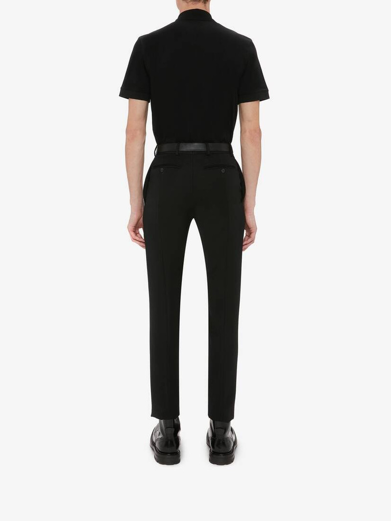 Selvedge Logo Tape Polo in Black 4