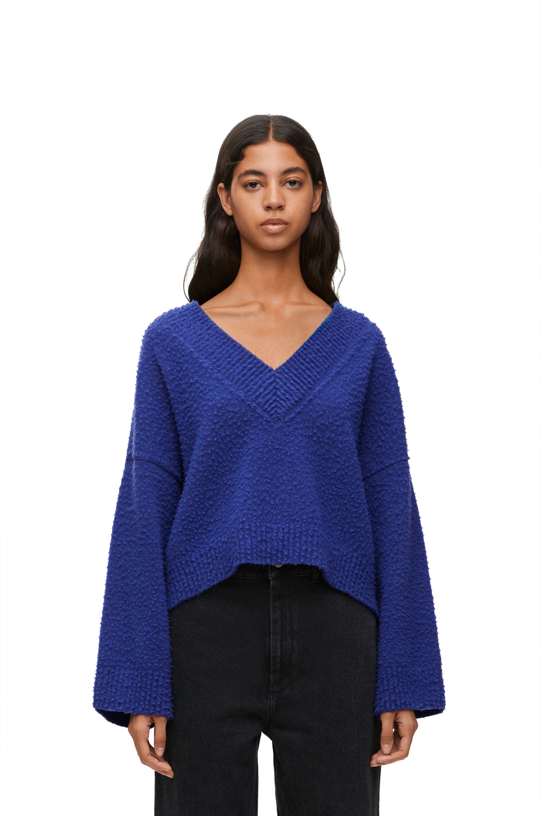 Cropped sweater in wool blend - 3