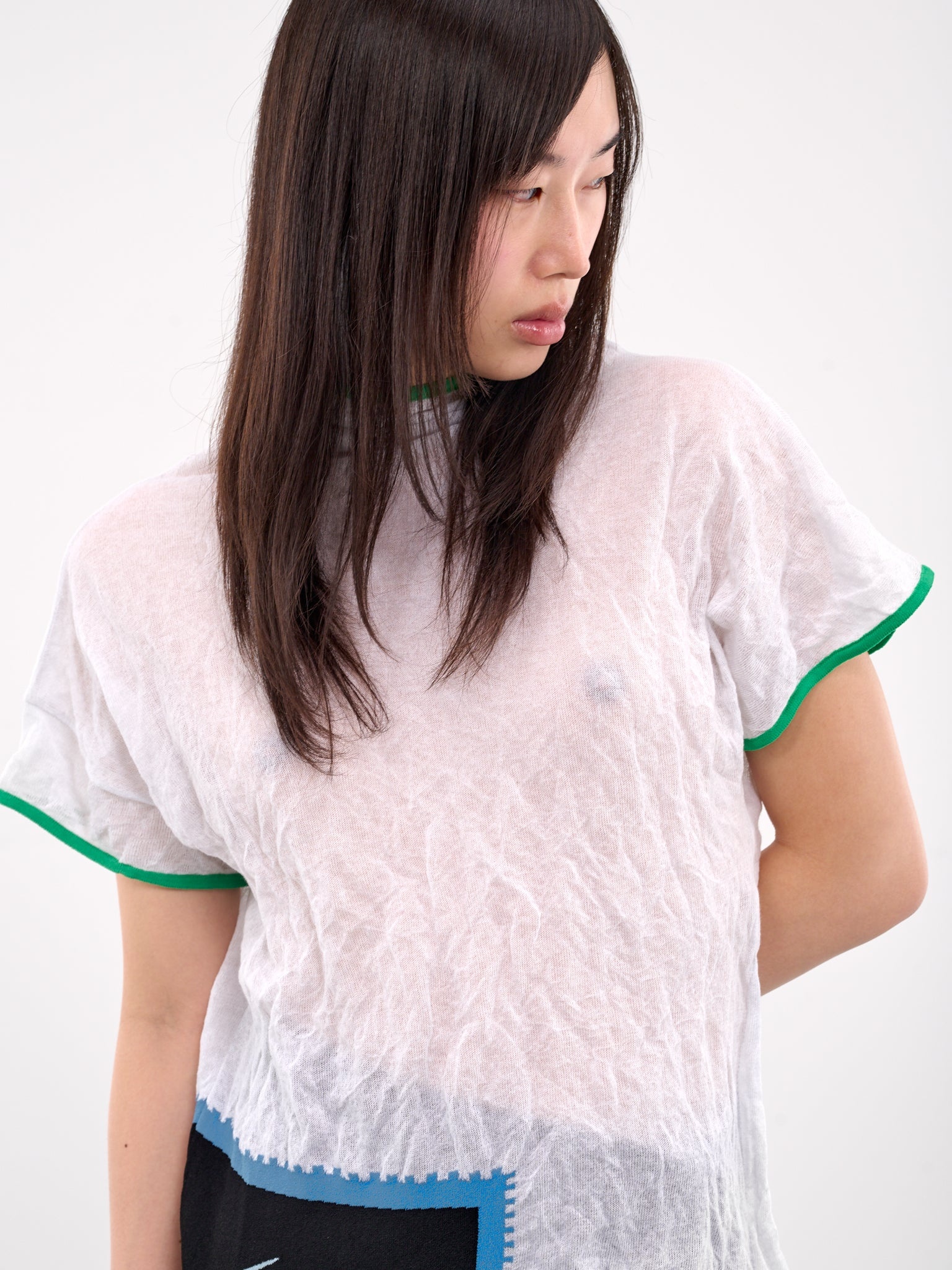 Sheer Graphic Knit Tee - 4