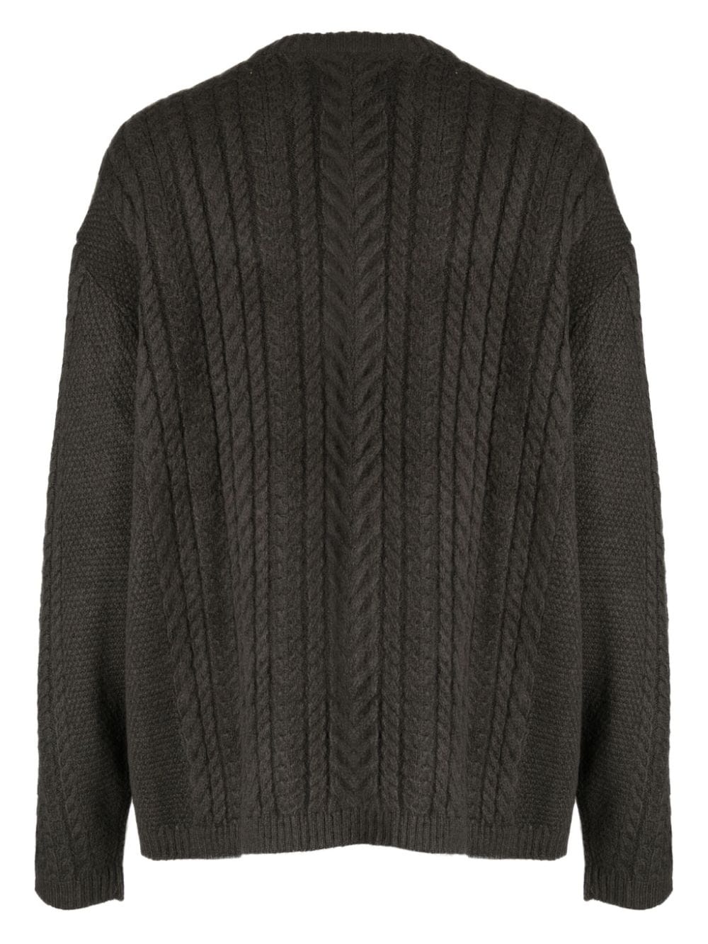 cable-knit crew-neck jumper - 2