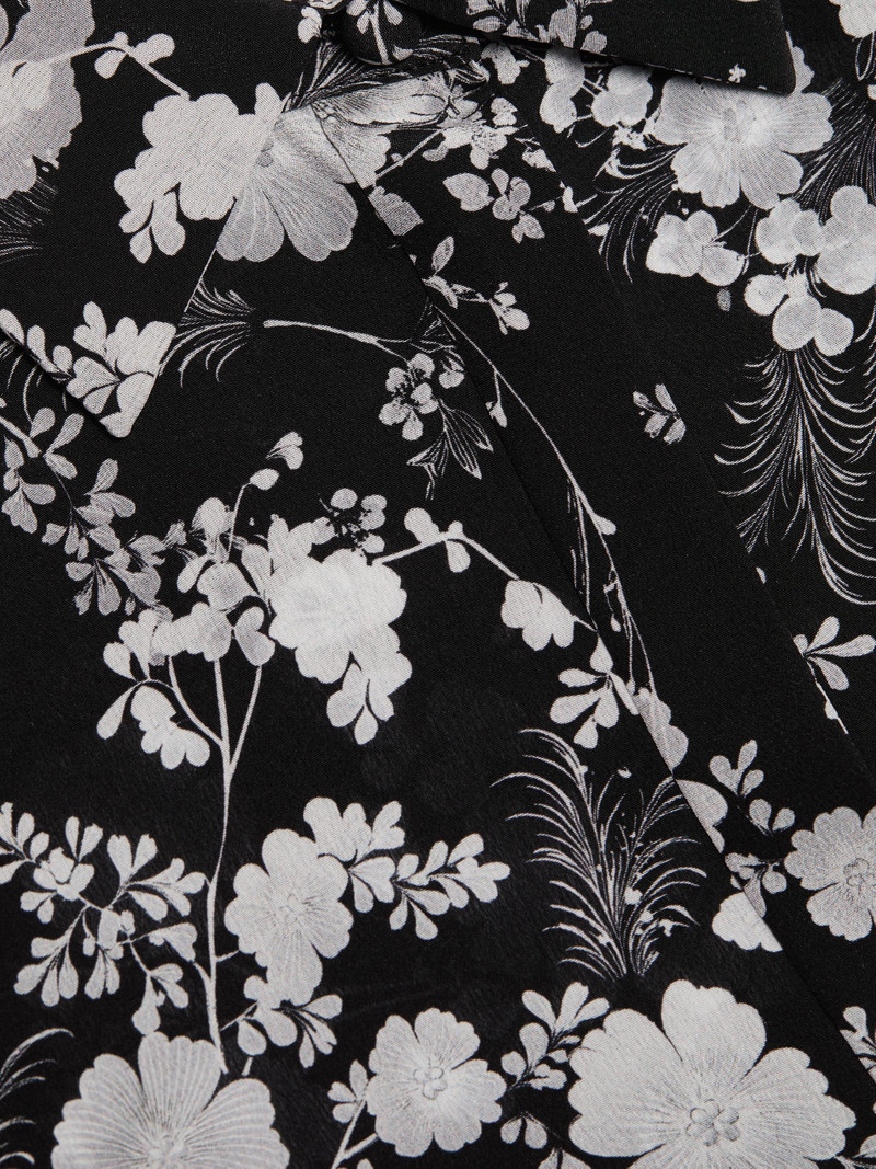 Women's Mathias Floral Crêpe de Chine Silk Shirt - Black Silver 7