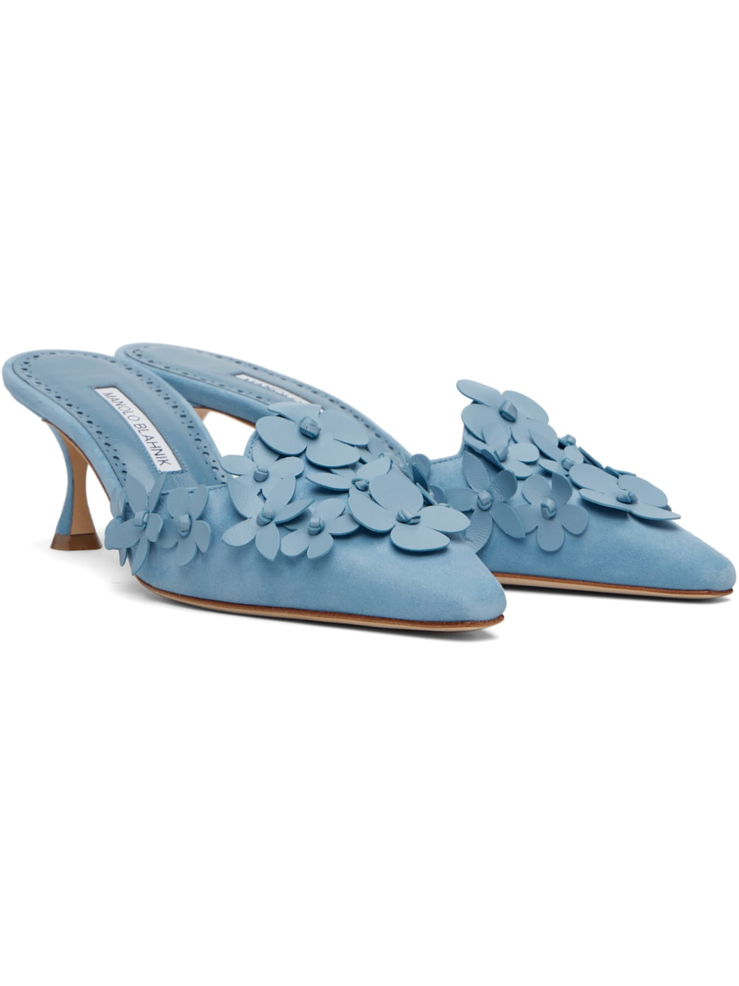 Blue Harnes Mules - 4