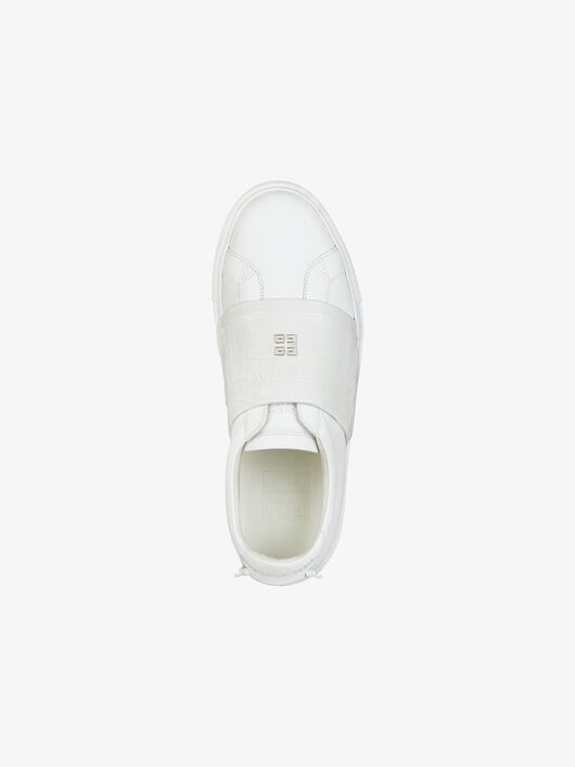 SNEAKERS IN LEATHER WITH CROCODILE EFFECT WEBBING - 5