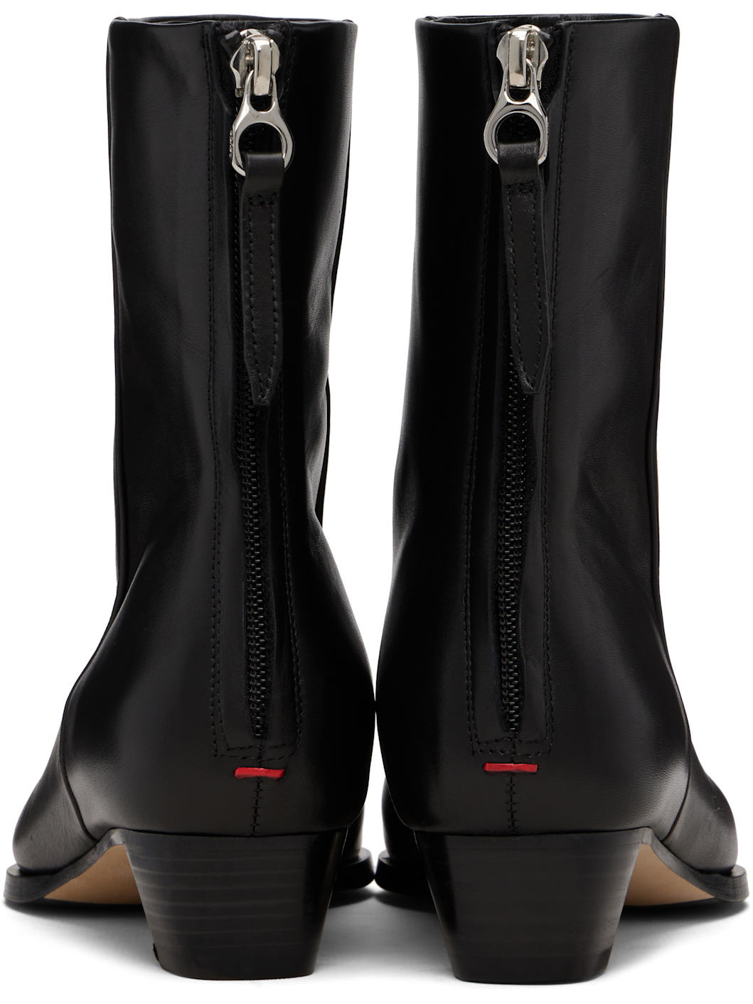 Black Harriet Leather Ankle Boots - 2