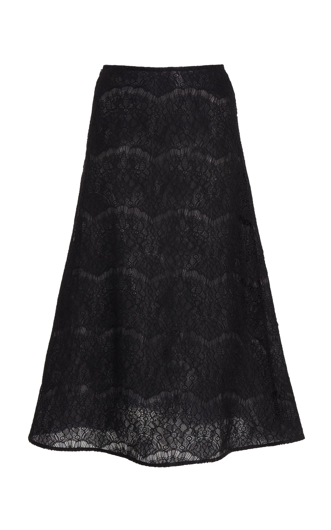 MIDI LACE SKIRT BLACK - 7