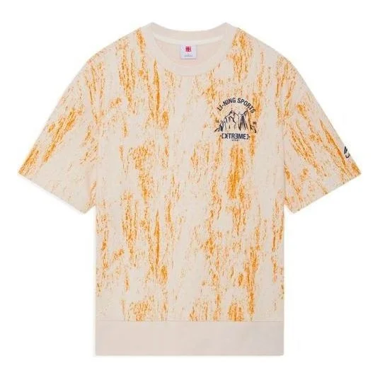 Li-Ning Sports Casual T-Shirt 'Orange White' AAES007-2 - 1