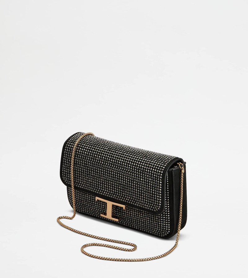 T TIMELESS FLAP BAG IN SUEDE MICRO - BLACK 5