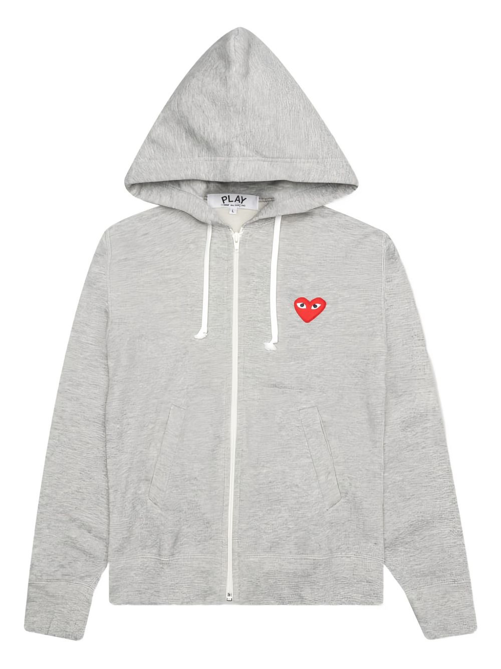 heart-appliqué cotton hoodie - 1