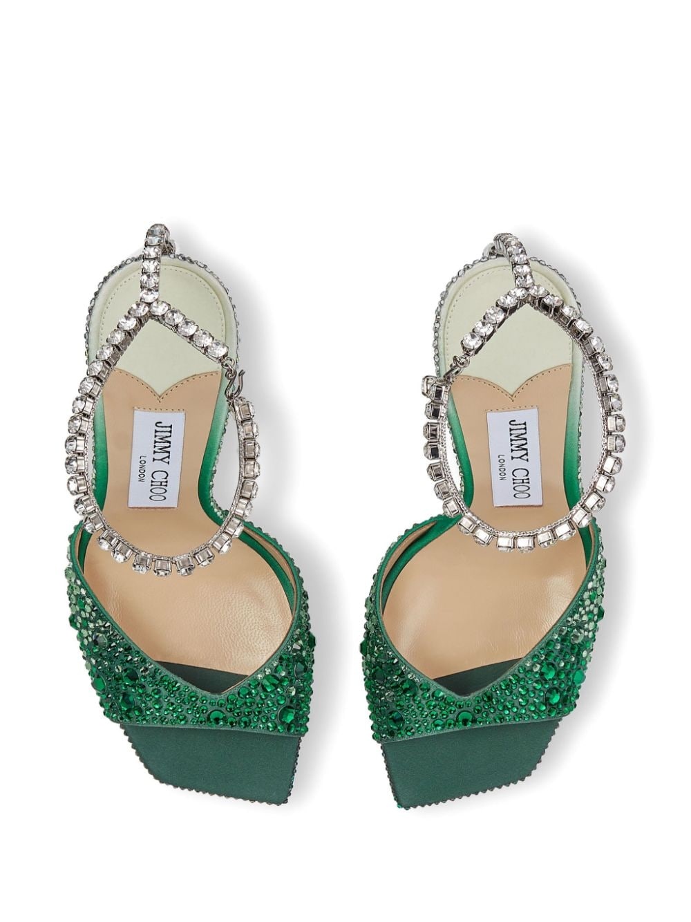 Saeda 100mm crystal-strap sandals - 4