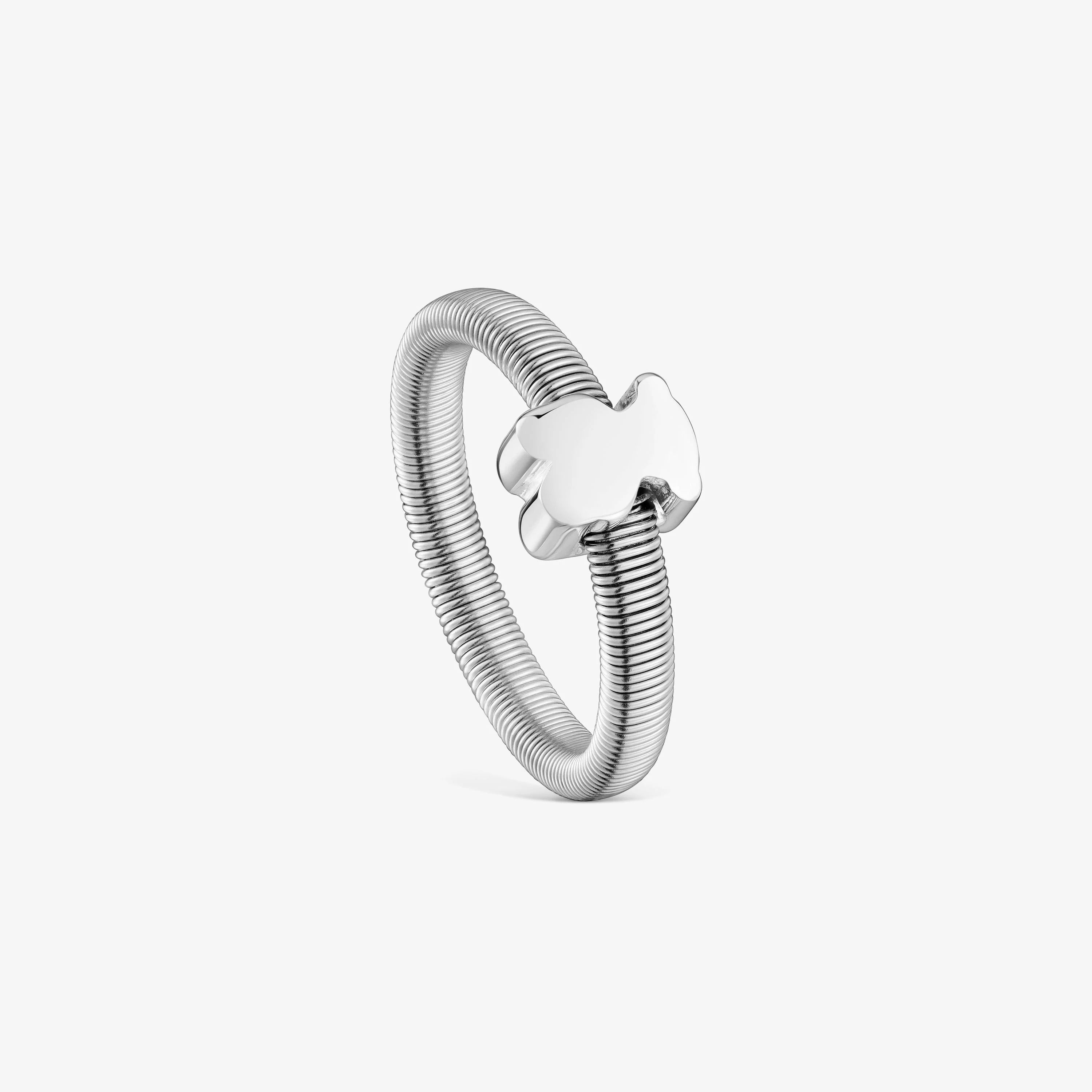 Silver and steel bear Ring TOUS Mesh Tube - 1