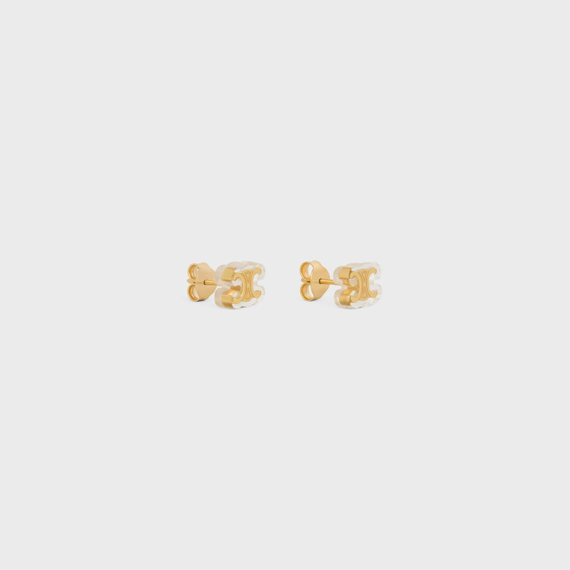 CELINE Celine Glaçon Studs in Brass with Gold finish and Resin outlook