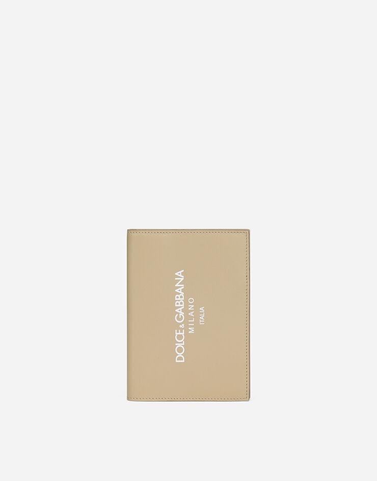 Calfskin passport holder with logo - 1