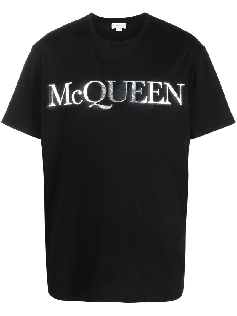 ALEXANDER MCQUEEN Logo-print T-shirt Black/Silver 1