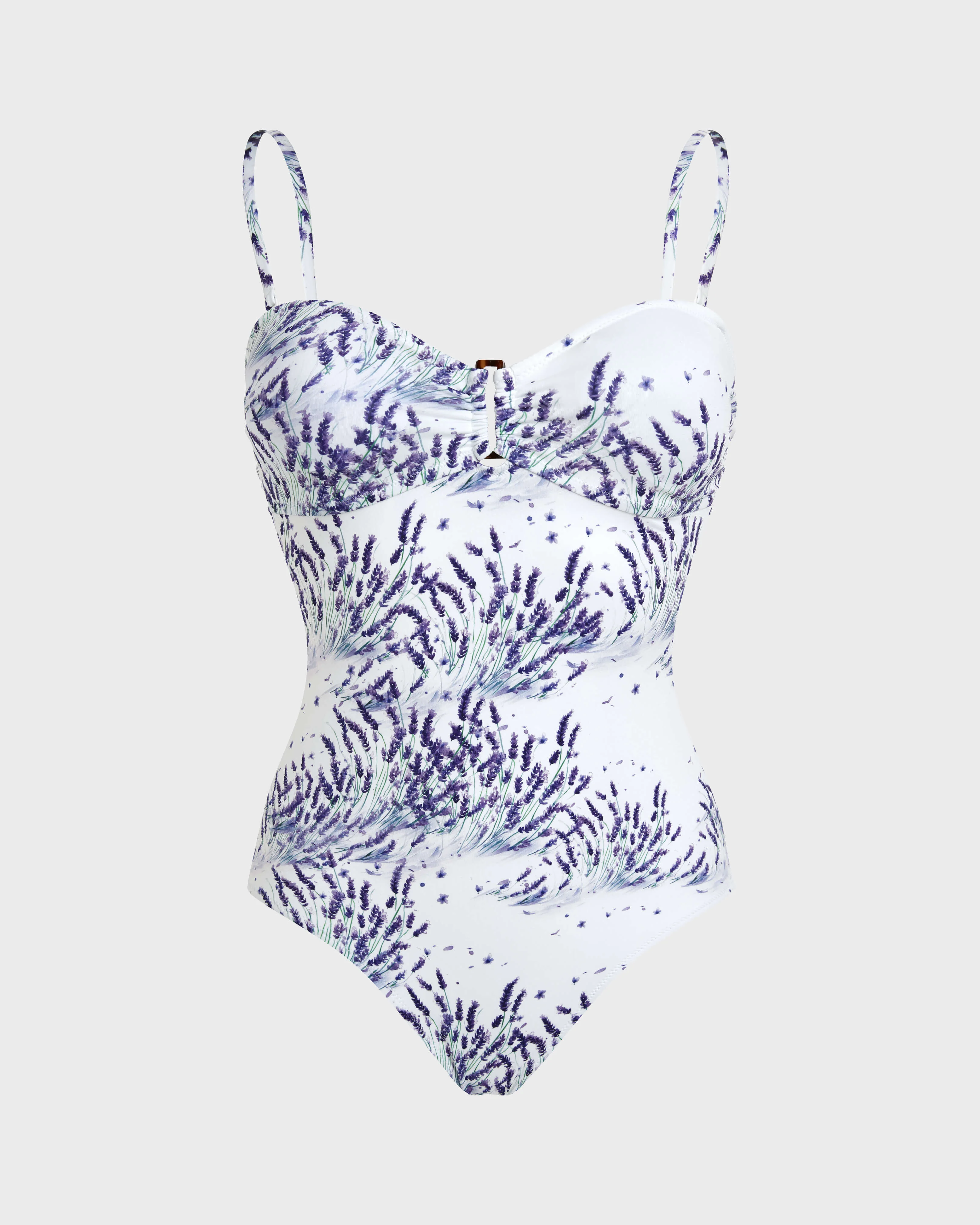 WOMEN BANDEAU ONE-PIECE SWIMSUIT LAVENDER - 1