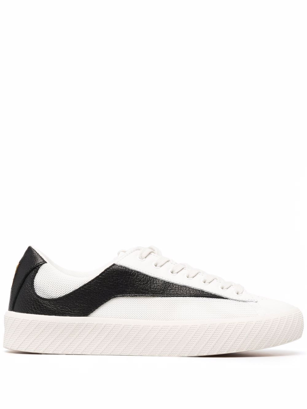 panelled low-top leather sneakers - 1