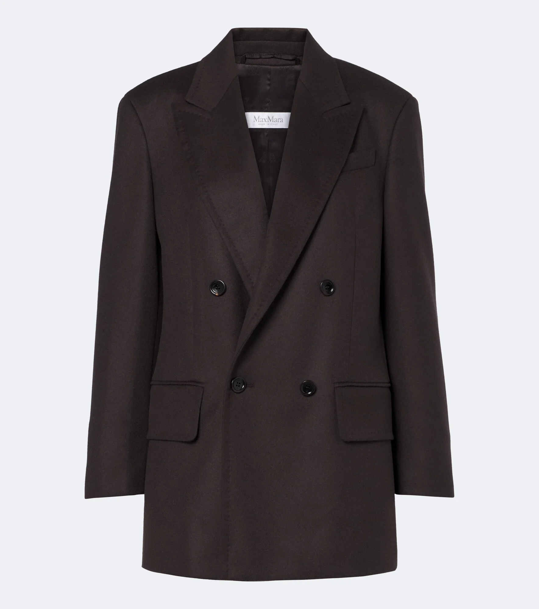 Double-breasted camel hair blazer - 1