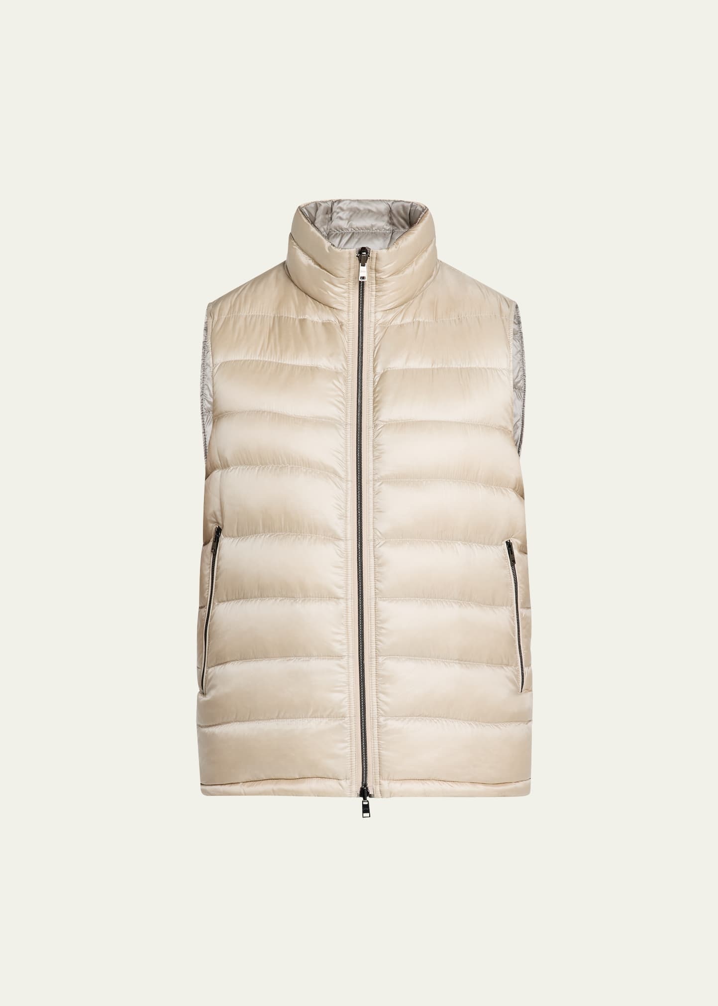 Men's Reversible Down Nylon Vest - 1