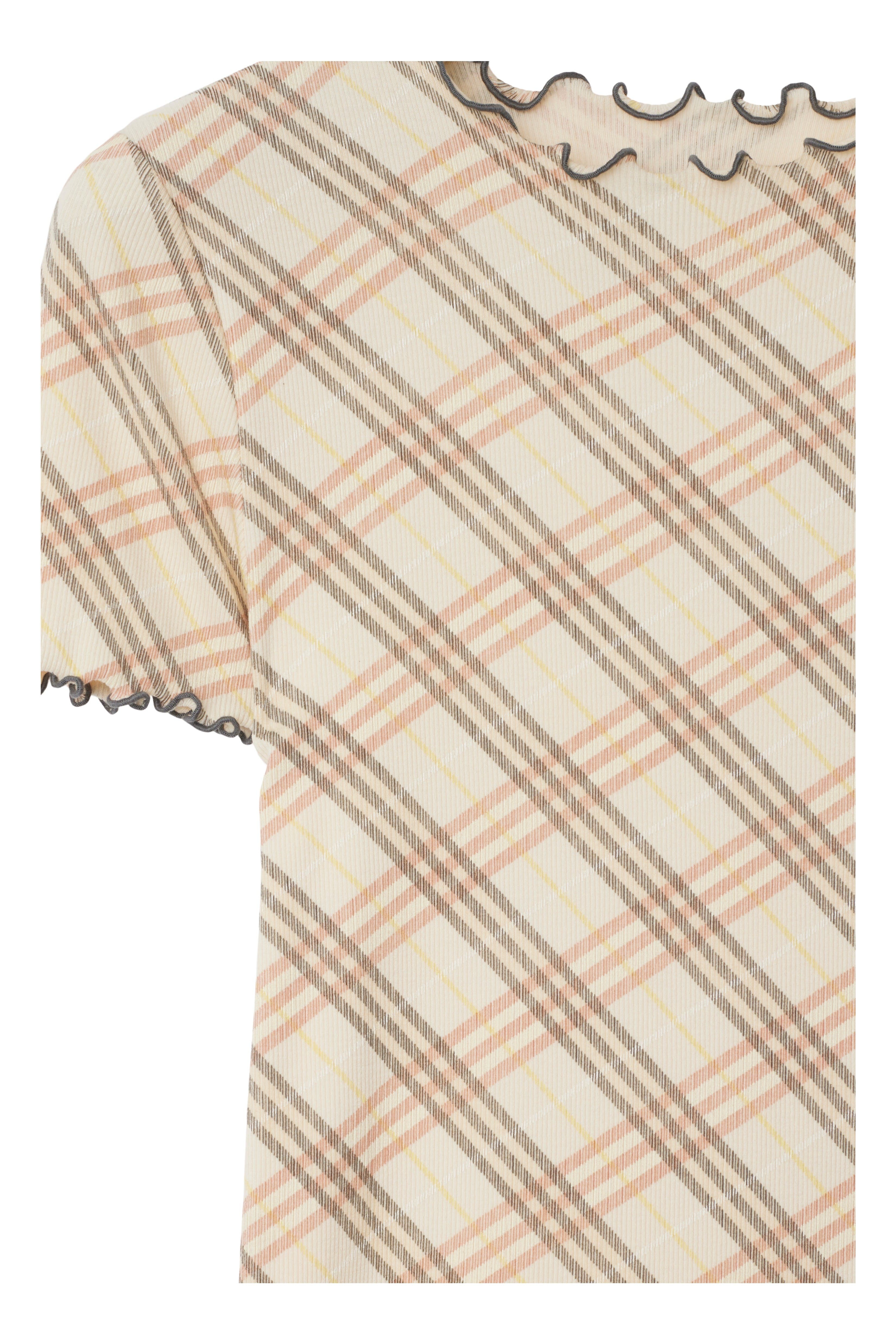 burberry Check Stretch Cotton T-shirt in Teacup at Nordstrom - 5