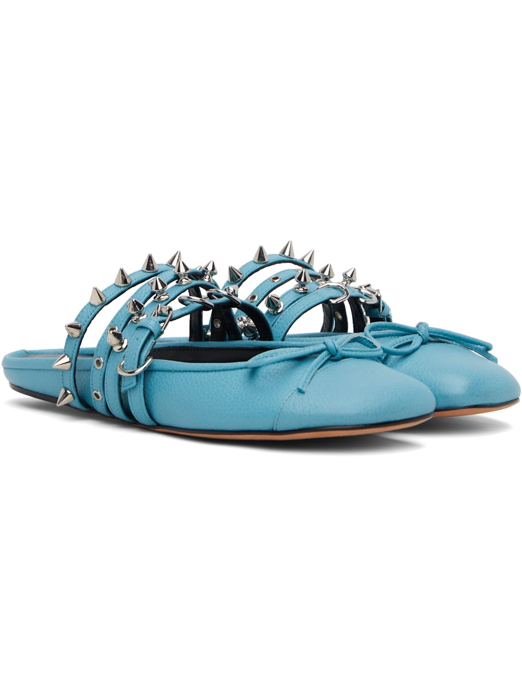 Blue Spike Ballerina Mules - 4