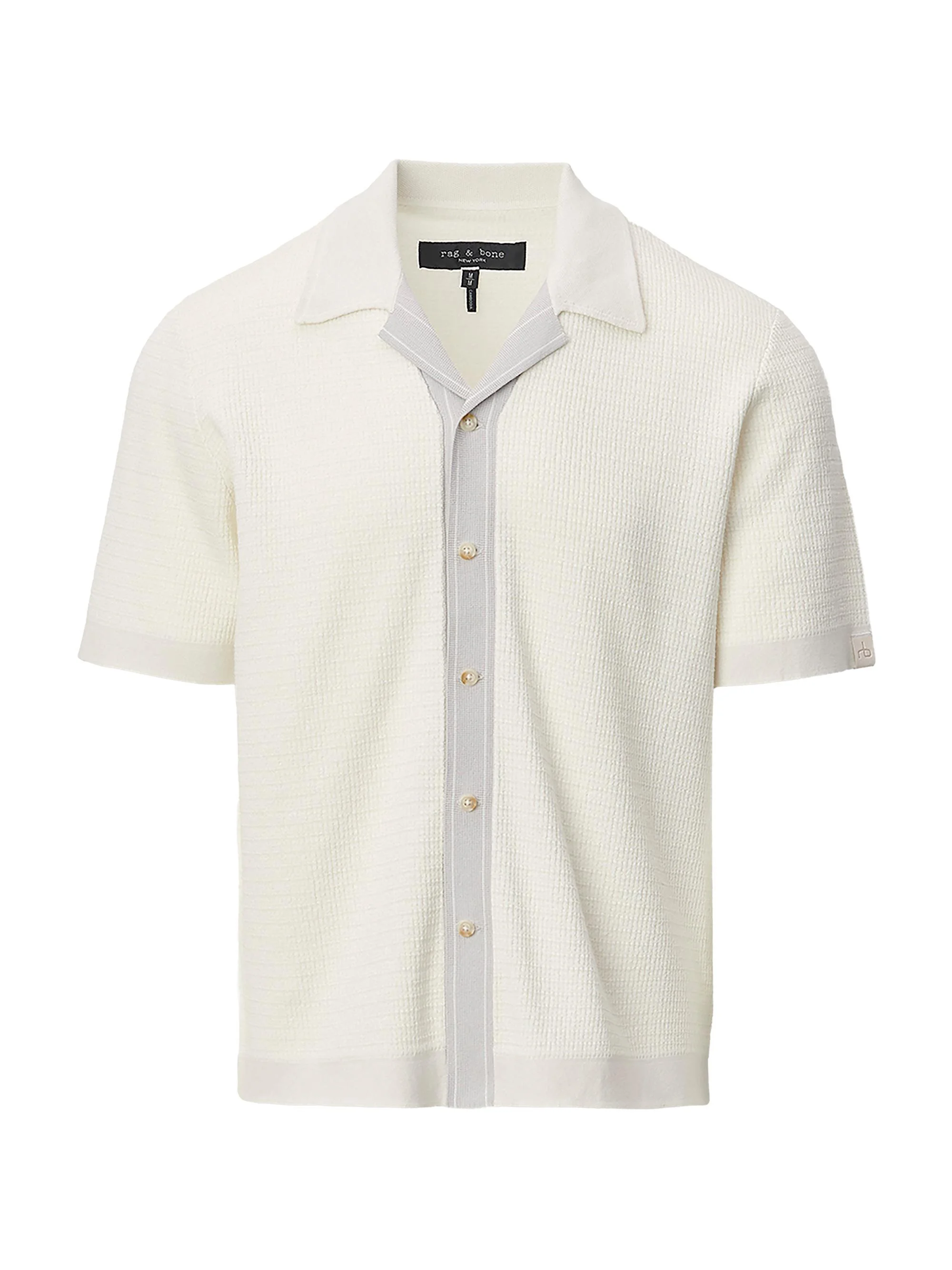 Men's Harvey Rib-Knit Cotton-Blend Polo Shirt - Steel - 1