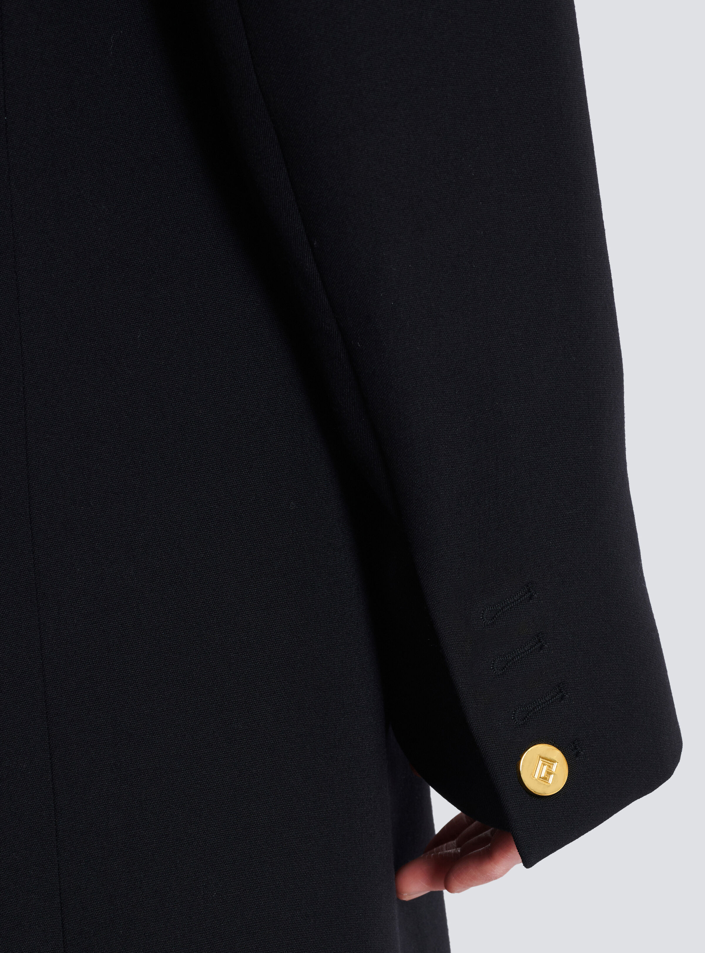 Long coat in grain de poudre wool - 6