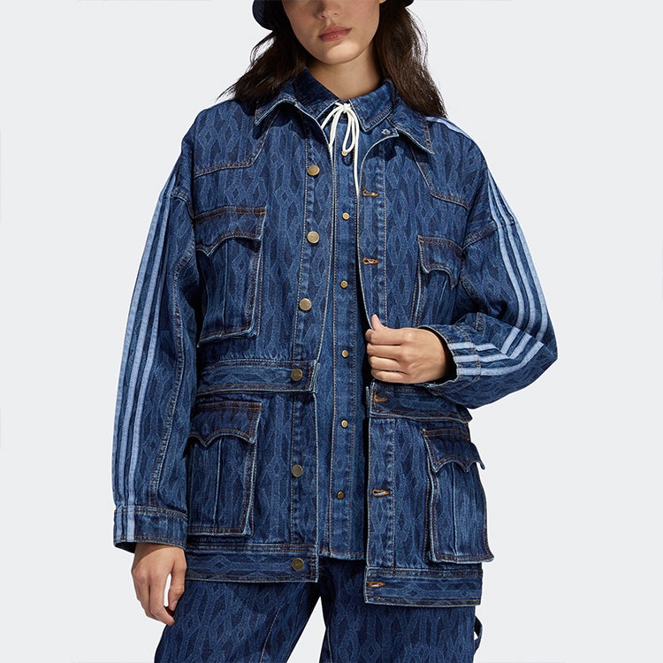 adidas originals x IVY PARK Crossover Cotton Loose Detachable Denim Jacket Blue H61700 - 6
