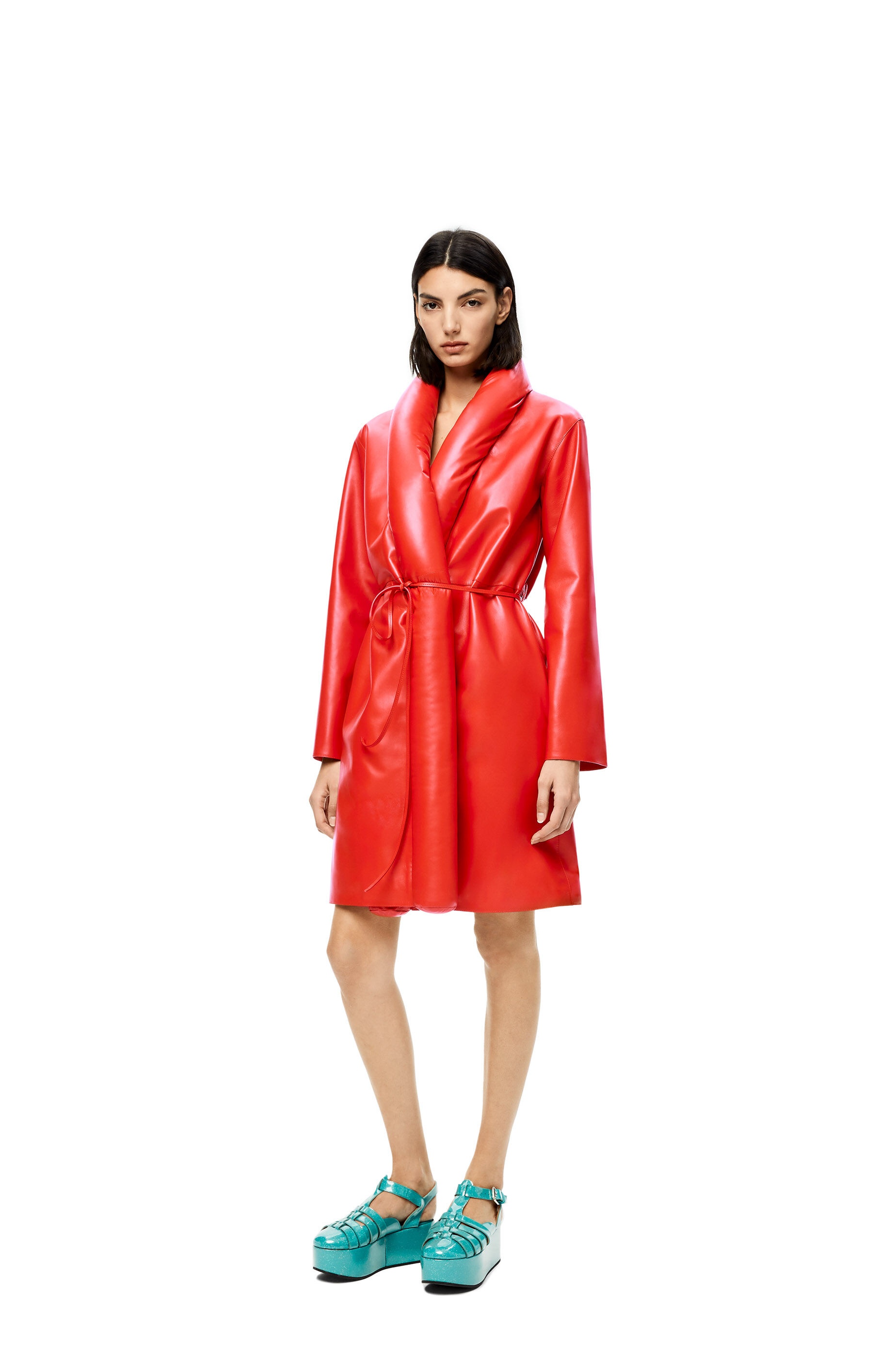 Belted coat in nappa - 3