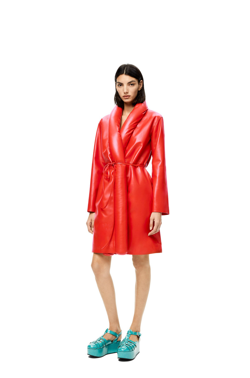 Belted coat in nappa 3