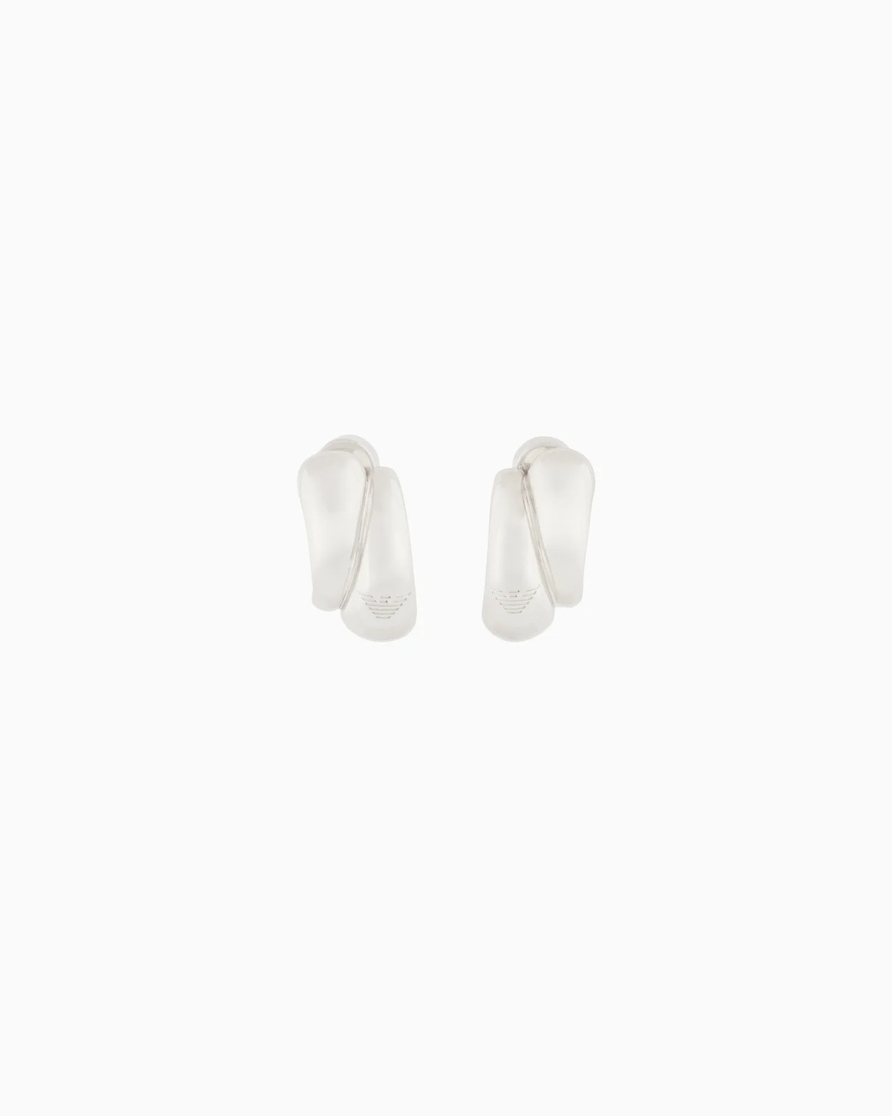 SILVER-TONE BRASS HOOP EARRINGS - 1