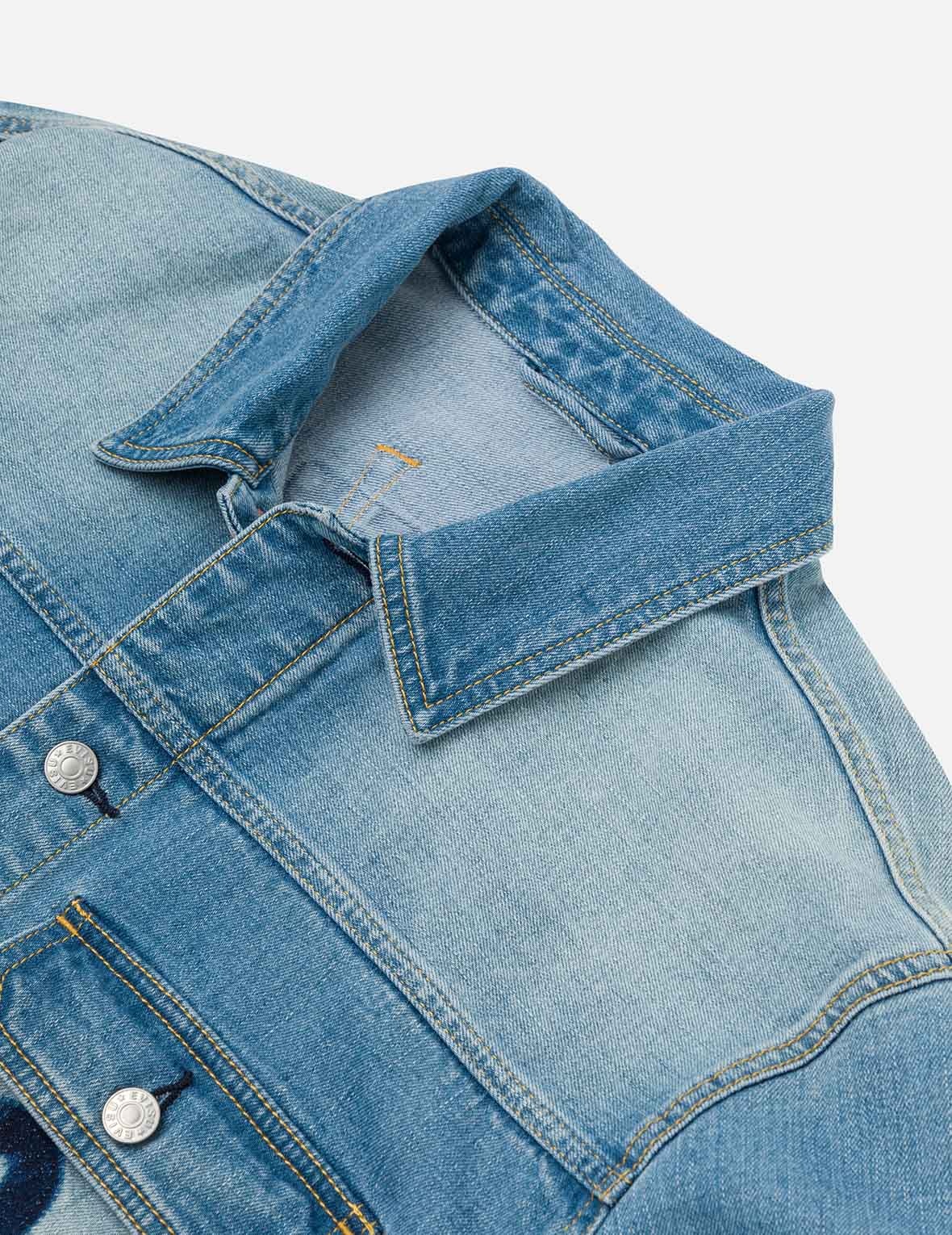 Deconstructed with Multi-pocket Loose Fit Denim Jacket - 17