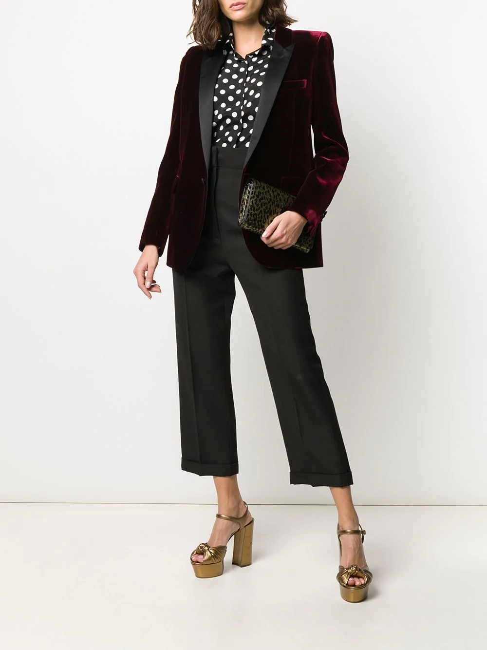 velvet-effect single-breasted blazer - 2