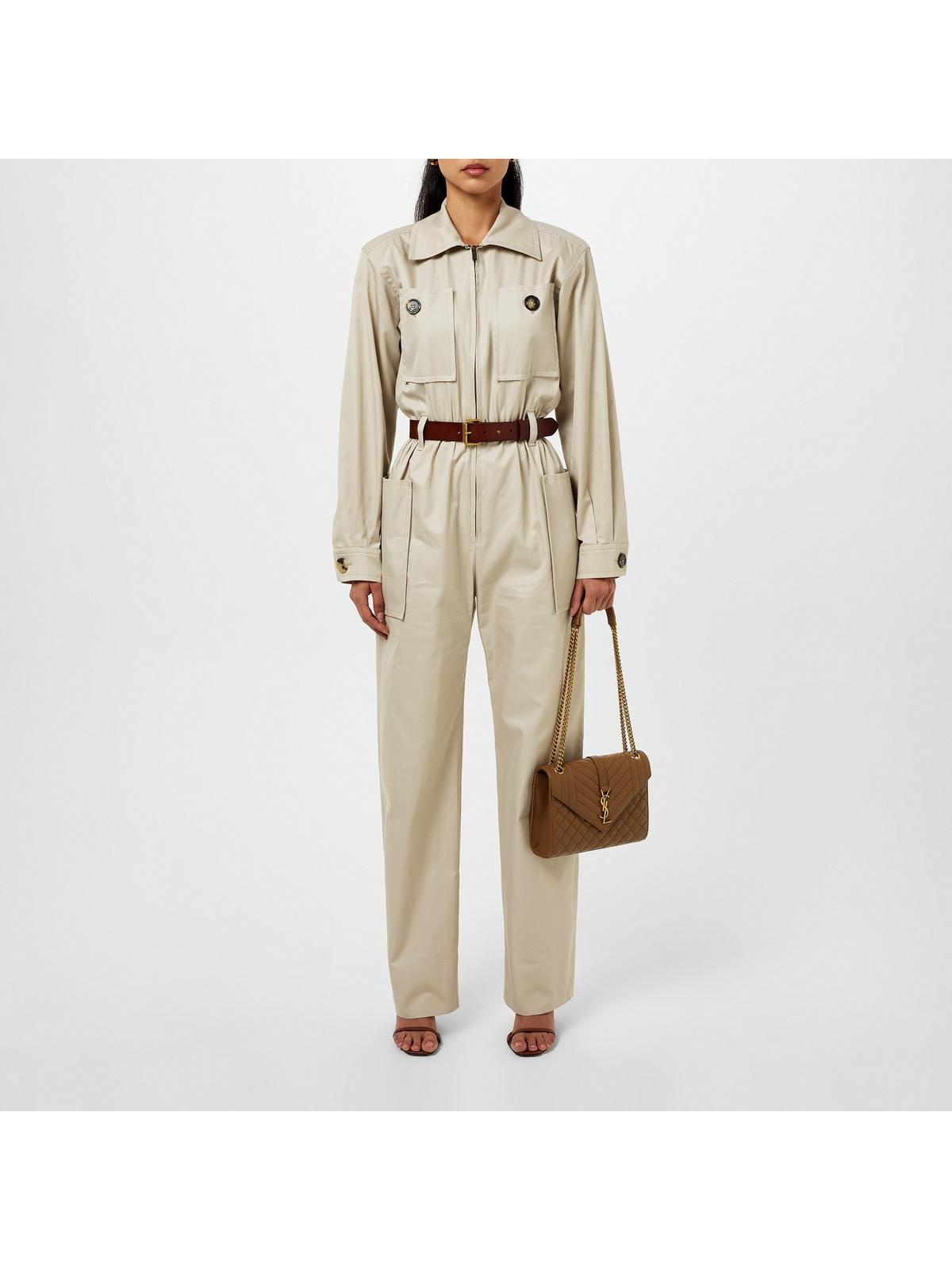オールインワン・サロペット Cotton-blend Jumpsuit with Belt Details Linen Blend Belted Wide Leg Jumpsuit | SOSANDAR | M&S