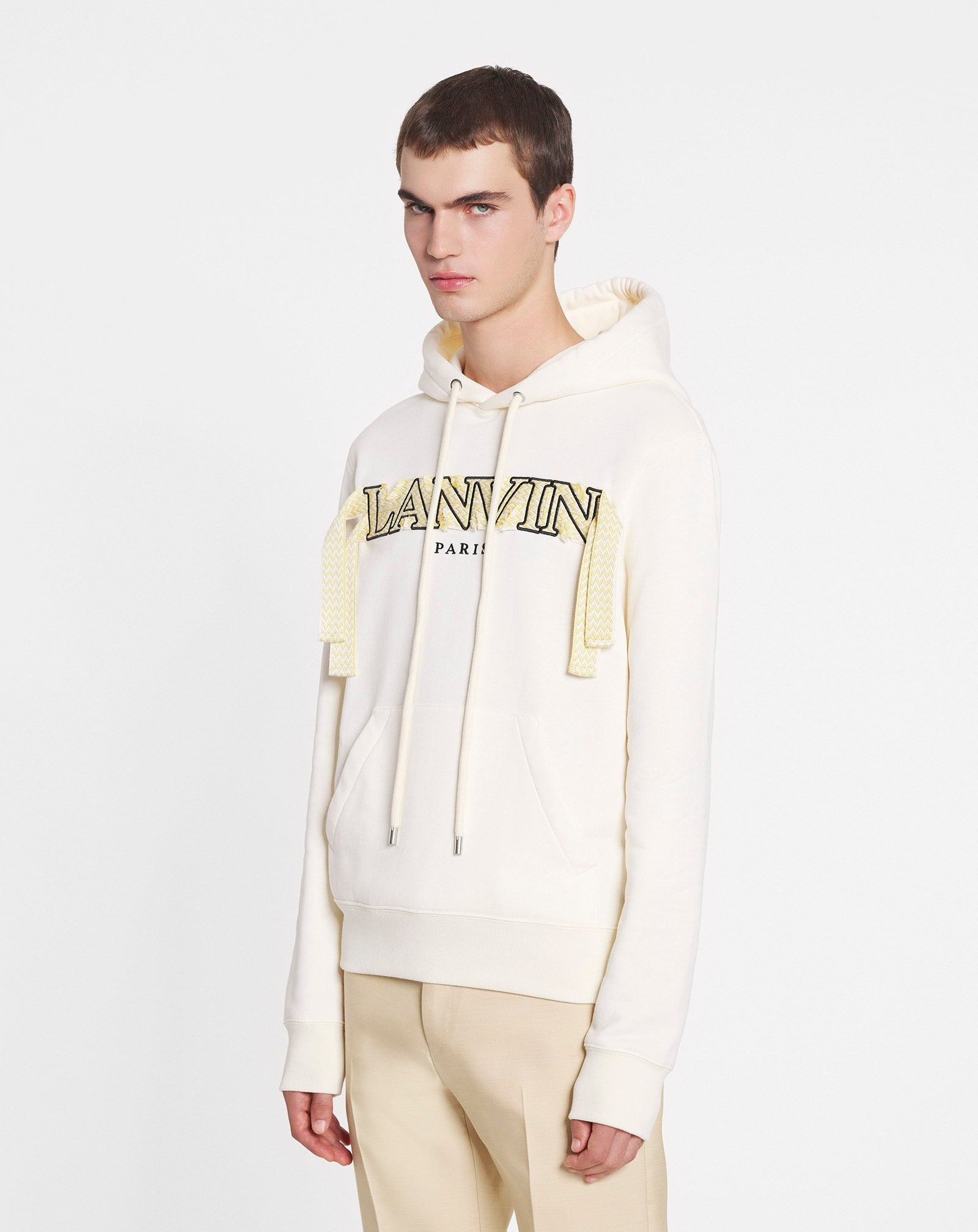 EMBROIDERED LANVIN CURB LACE HOODIE - 3