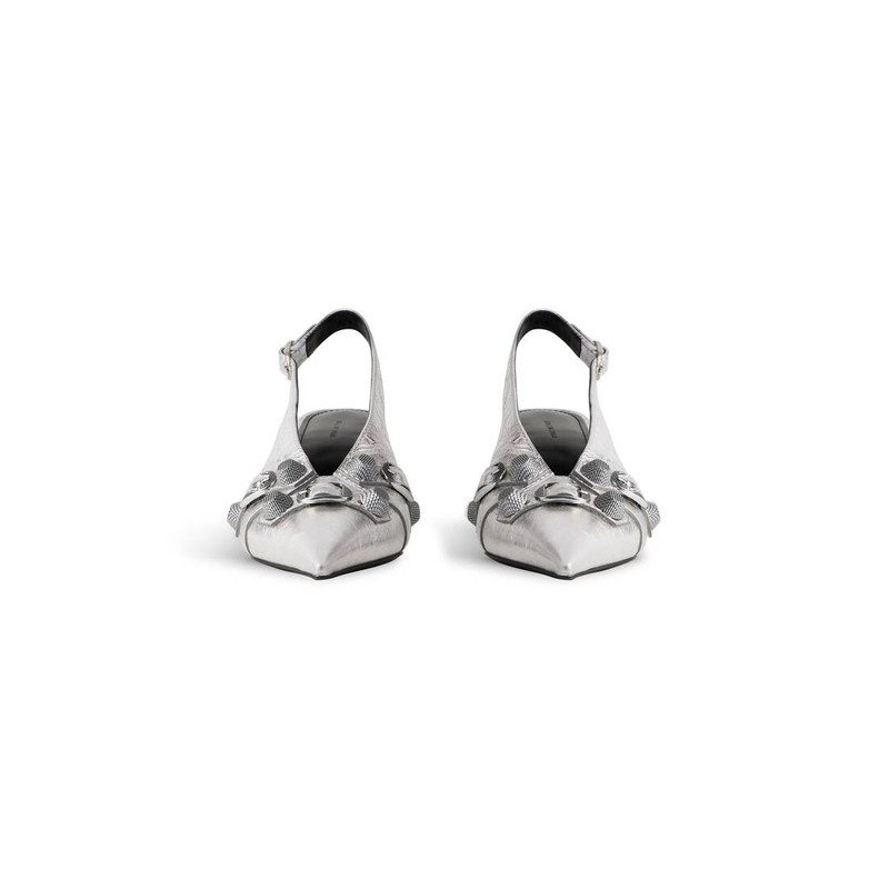 Women's Cagole Slingback 70mm Pump Metallized in Silver 3