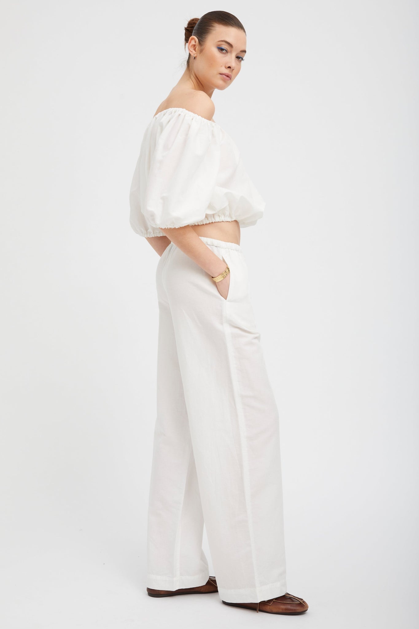 WHITE LINEN ISABEL TOP - 3