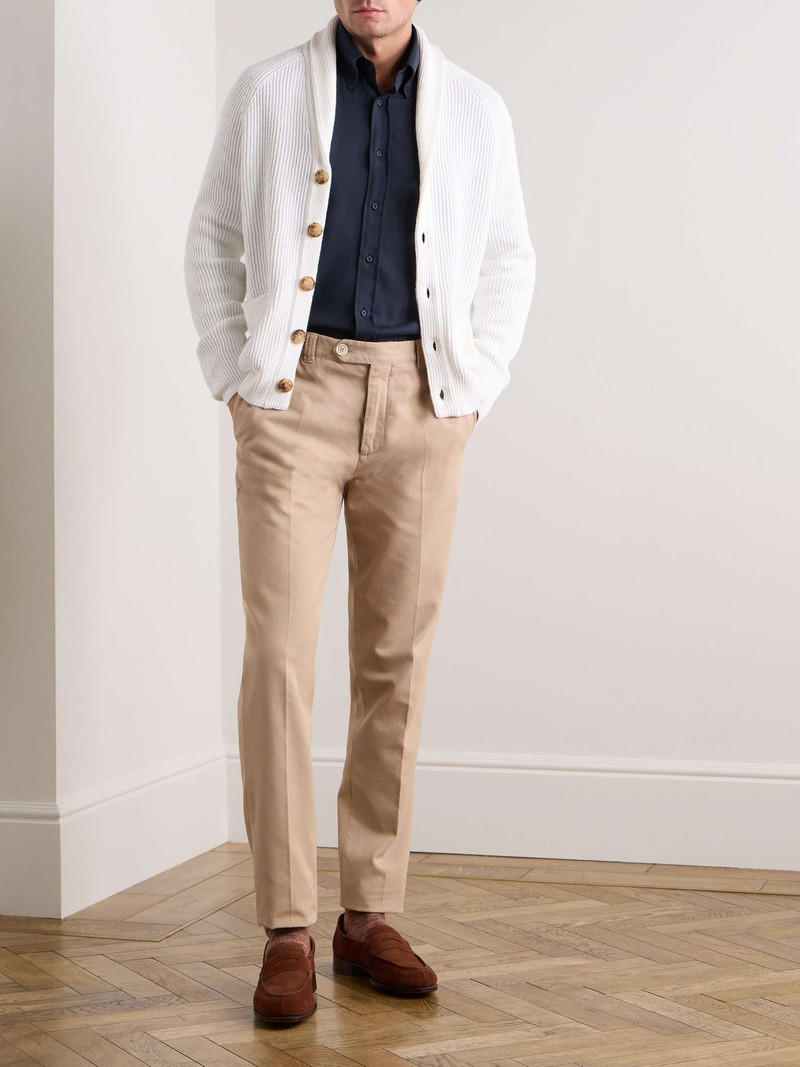 Brunello Cucinelli Slim-Fit Button-Down Collar Cotton and Cashmere-Blend Shirt outlook