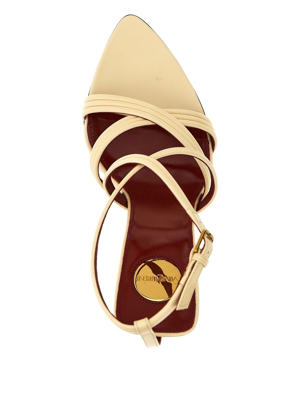 110mm leather cross-strap wedge sandals - 4