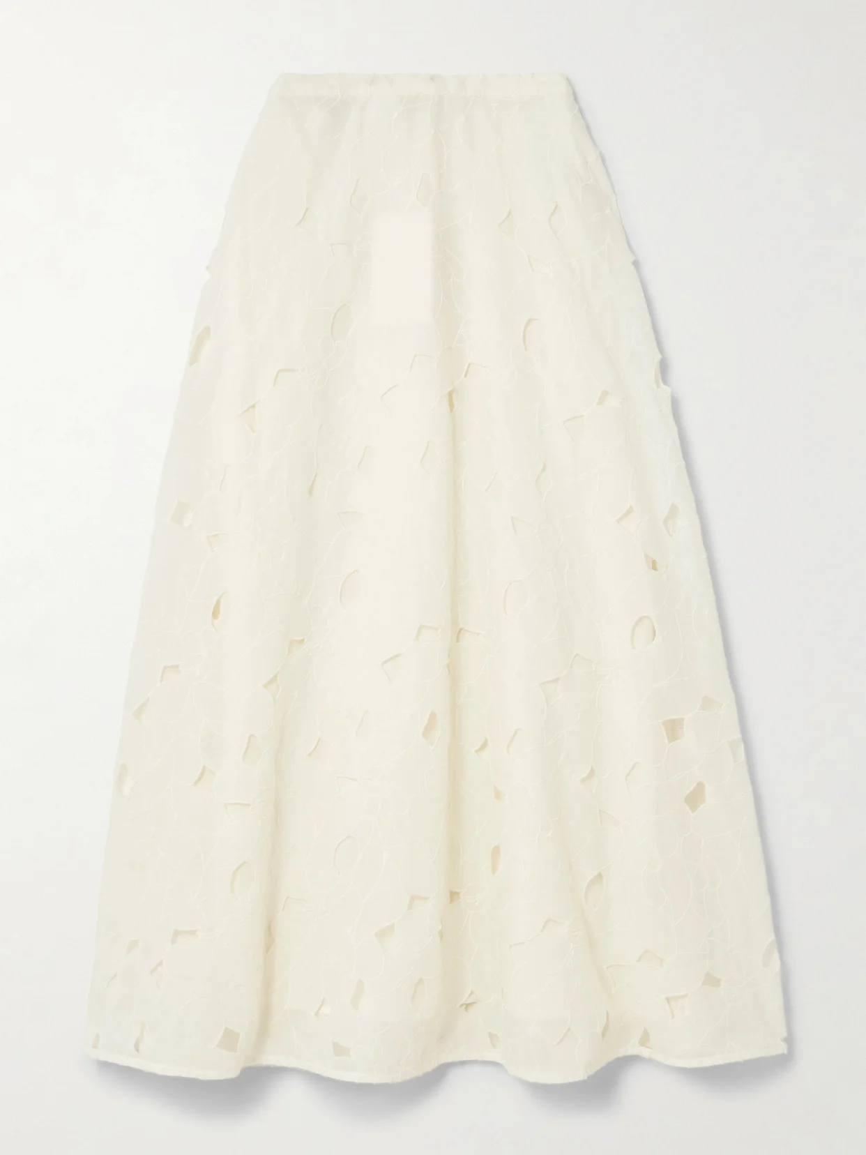 Caro Embroidered Cotton-voile Midi Skirt - 1
