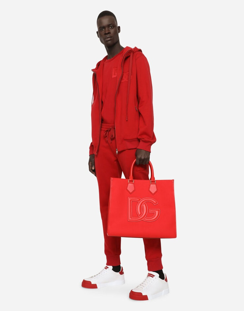 Canvas shopper with calfskin nappa details 6