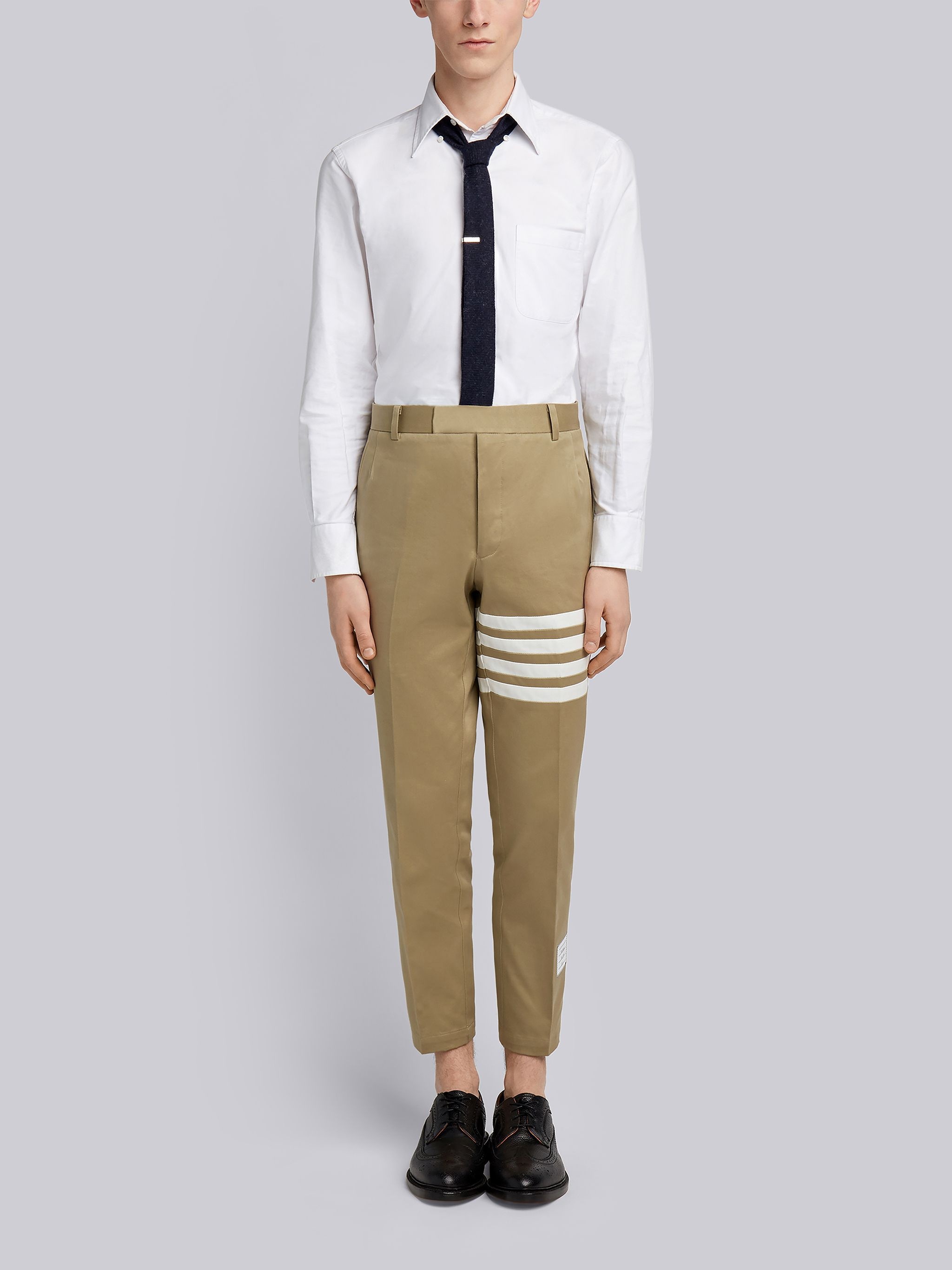 Thom Browne Camel Cotton Twill Knit Seamed 4-bar Unconstructed
