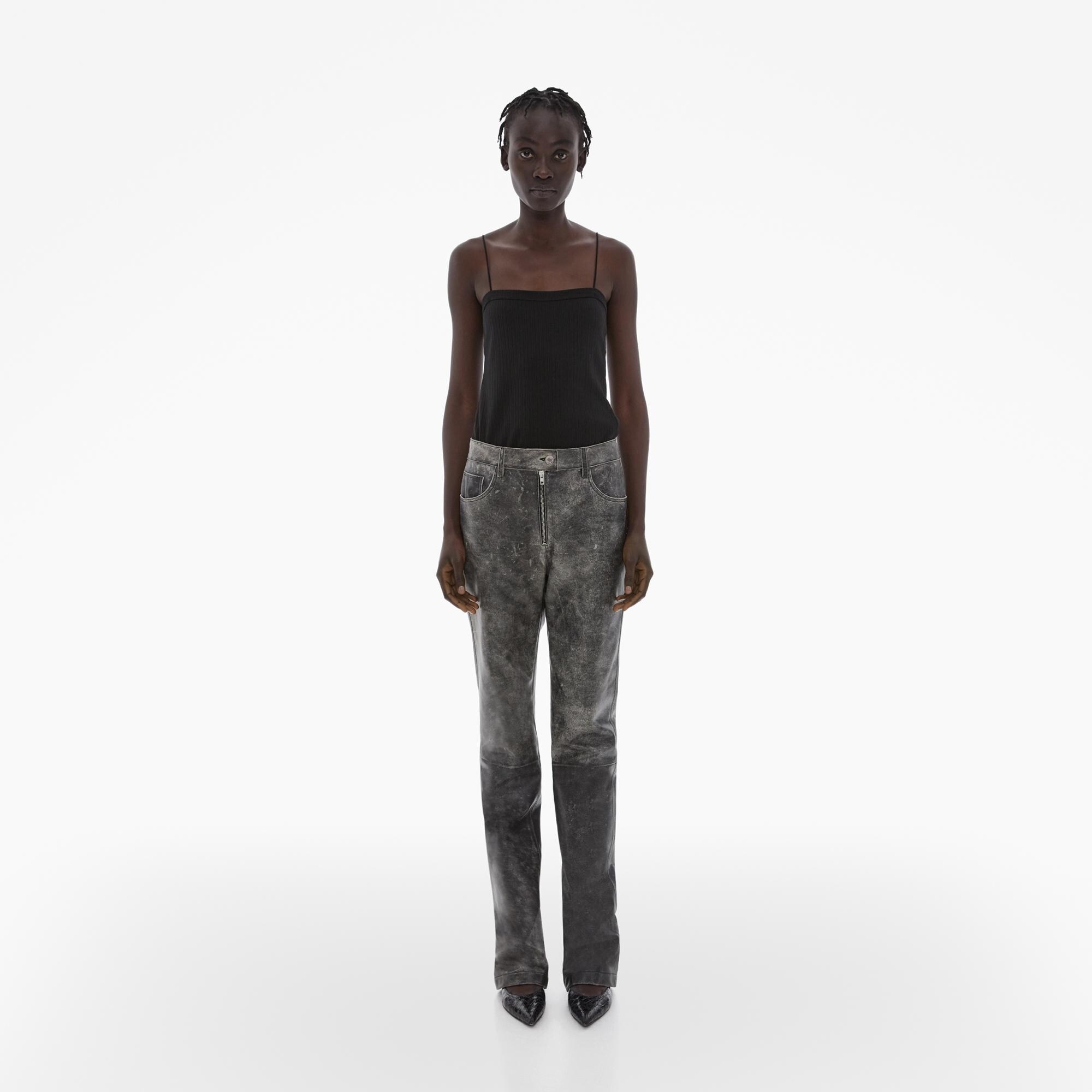 LEATHER 5-POCKET PANT - 2