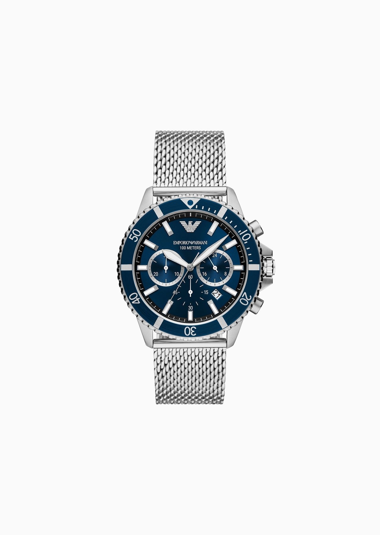 Chronograph Stainless Steel Mesh Watch - 1