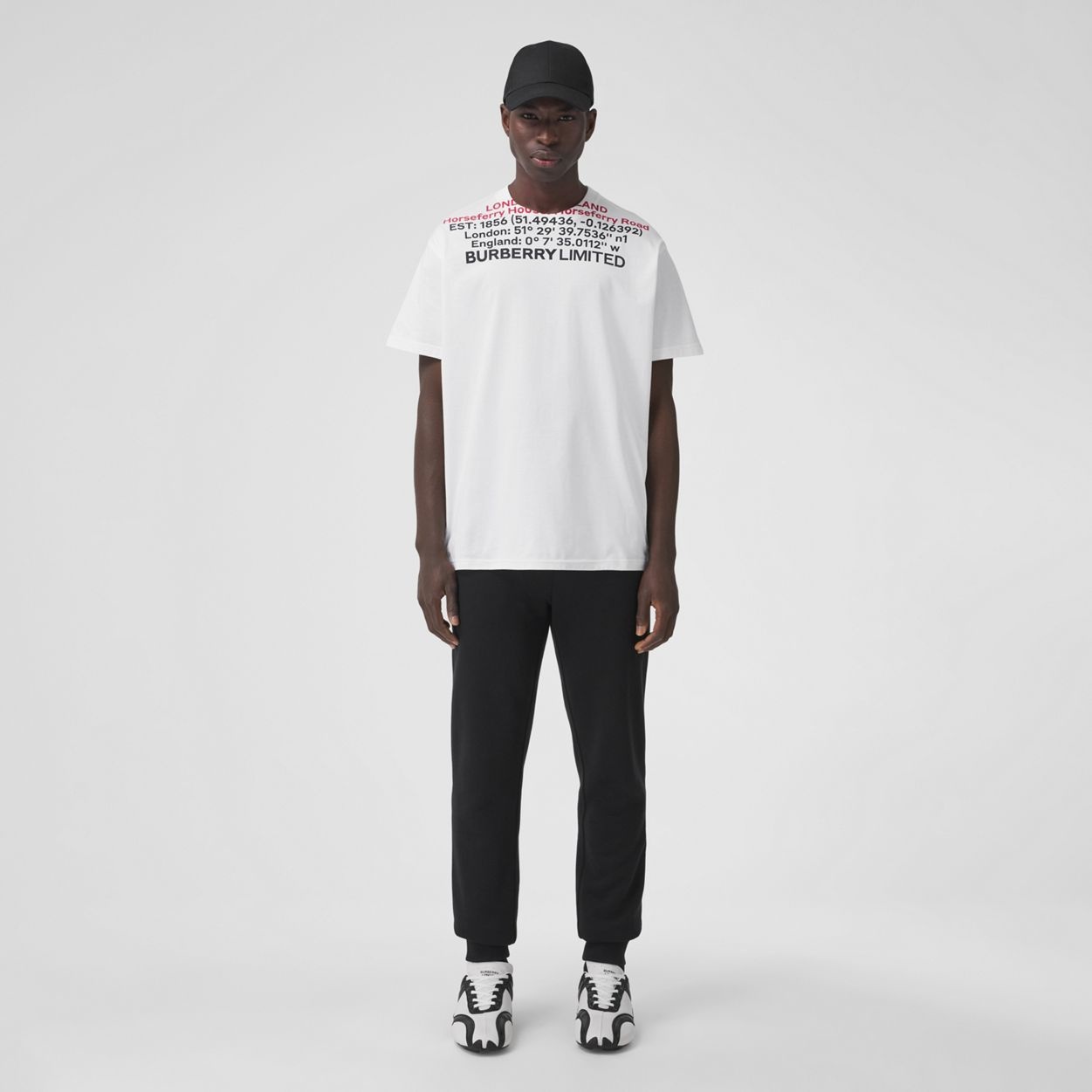 Burberry Location Print Cotton Oversized T-shirt | REVERSIBLE