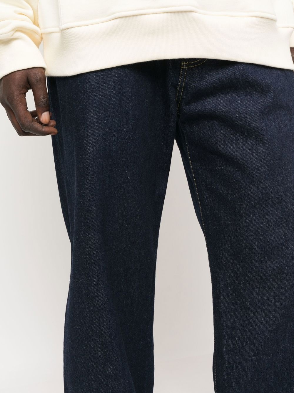 straight leg logo-patch jeans - 5