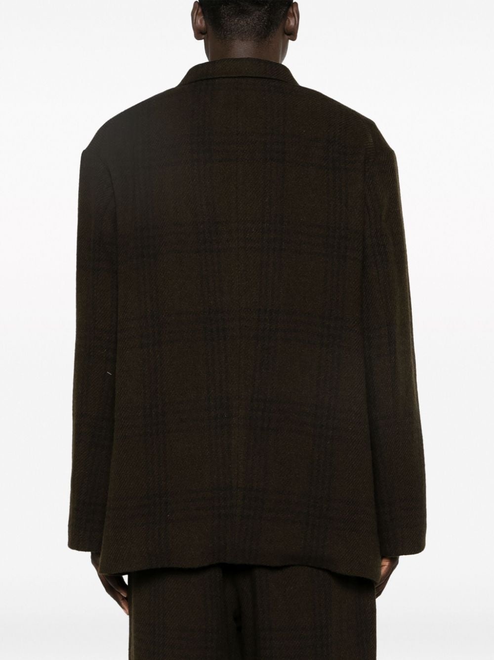 peak-lapels check-pattern blazer - 4