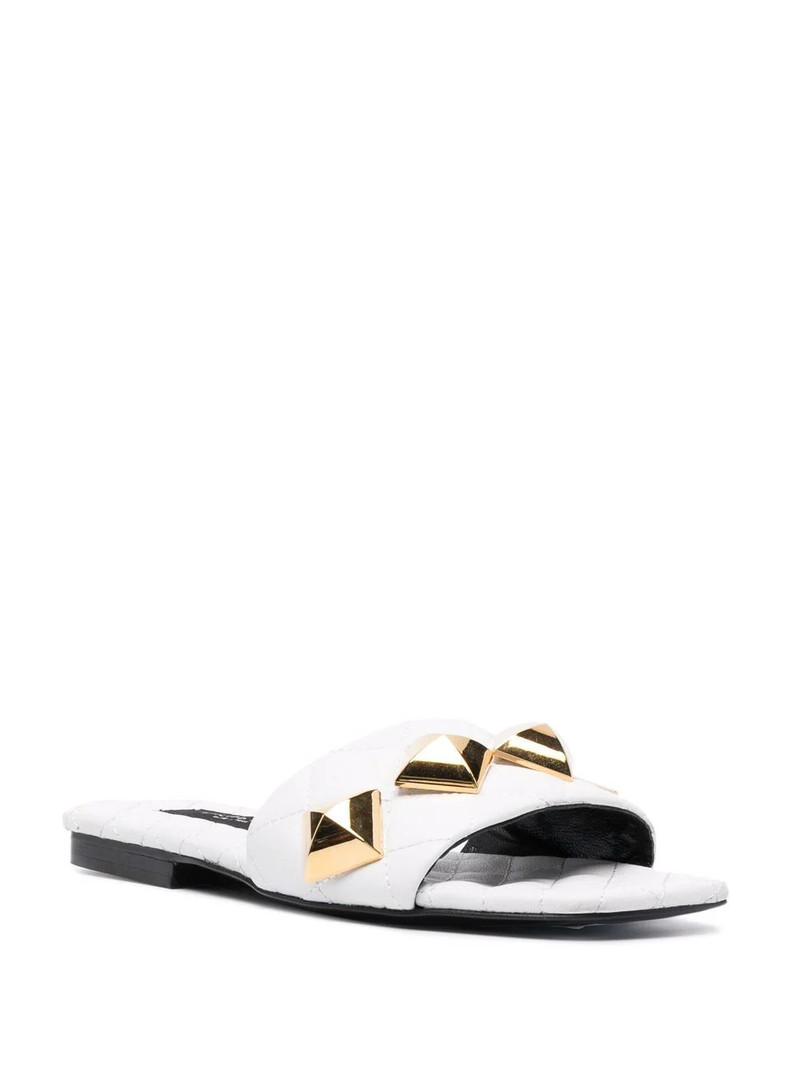 PHILIPP PLEIN flat studded matelassè sandals outlook