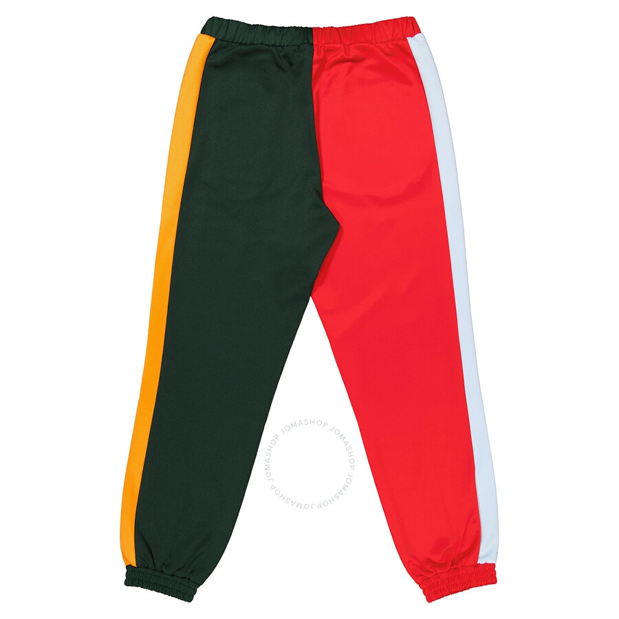 Burberry Runway Men's Green Bi-color Plain Cotton Logo Pants - 2