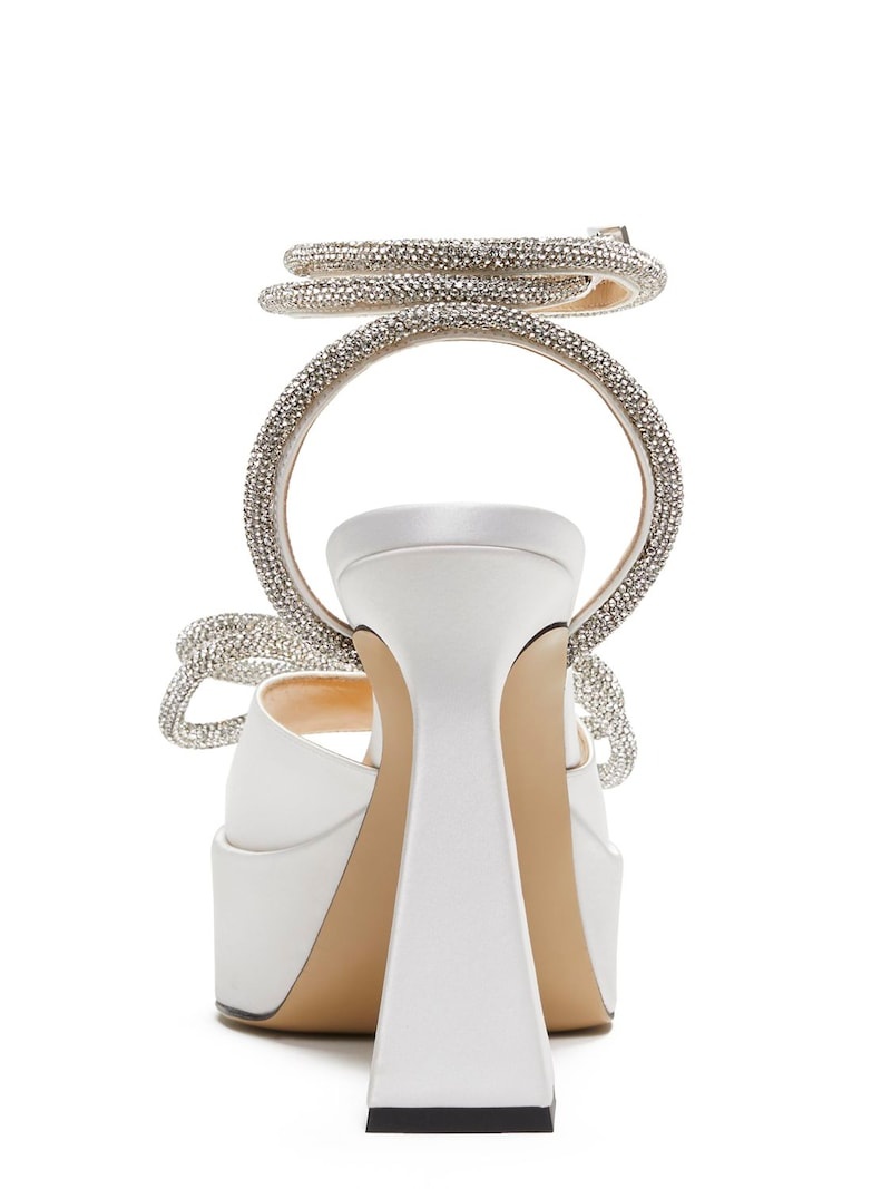 140mm Double bow satin sandals - 5